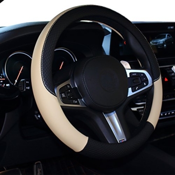 SHIAWASENA Leather Steering Wheel Cover - Eco-Friendly Universal Fit
