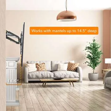 Mount-It! Motorized Fireplace TV Wall Mount, Electric TV Mount with Height Adjustable Drop Down Arms for Mantel Installation, Fits 65, 70, 75, 80 Inch Screens