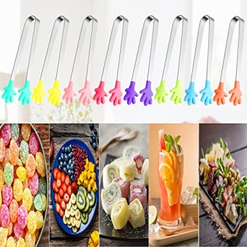 8PCS Colorful Mini Tongs for Kids - Fun Kitchen Tool