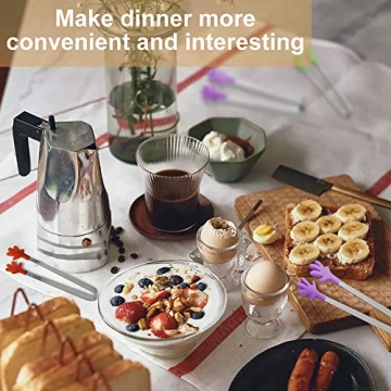 8PCS Colorful Mini Tongs for Kids - Fun Kitchen Tool