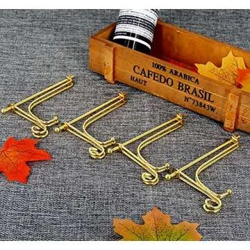 LIONWEI LIONWELI 4 Inch Gold Iron Plate Stand Holder Easel Display Stand for Plate?Picture?Photo and More,4 pcs.