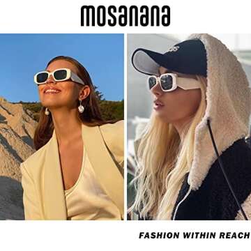 mosanana Trendy Rectangle Sunglasses for Women Men Brown Orange Vintage Retro Fashion Cool 90s Cute Funky Small Stylish Chunky Goulding