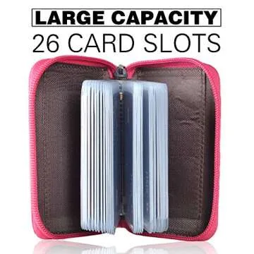 Easyoulife Leather Credit Card Holder with 26 Slots