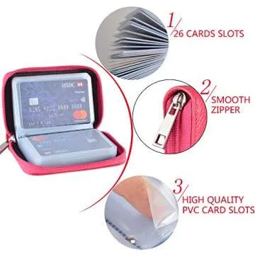 Easyoulife Leather Credit Card Holder with 26 Slots