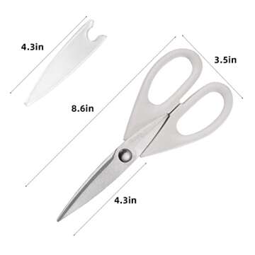 Food Scissors - SinYe White Kitchen Shears with Protective Sheath