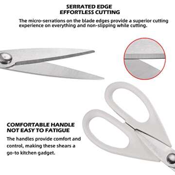 SinYe White Kitchen Scissors for All-Purpose Kitchen Use