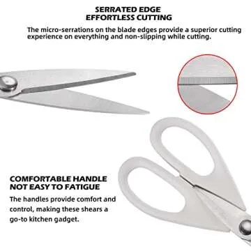 SinYe White Kitchen Scissors for All-Purpose Kitchen Use