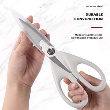 SinYe White Kitchen Scissors for All-Purpose Kitchen Use