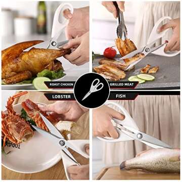SinYe White Kitchen Scissors for All-Purpose Kitchen Use