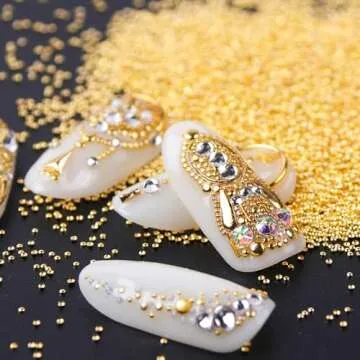 3D Nails Art Metal Charms Studs Jewels Mixed Sizes Gold Silver Micro Caviar Beads Ball Nail Rivets Jewelry Manicure DIY Crafts Decorations Accessories……