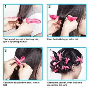 30 Pieces Hair Curler Rollers DIY Night Sleep Foam Hair Styling Tools Flexible Soft Sponge Pillow Hair Rollers With Storage Bag (5 Colors)