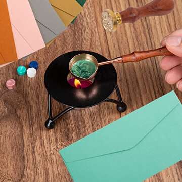 LAECHATAR Wax Seal Warmer with Sealing Wax Spoon for Wax Seal Stamp Wax Seal Melter for Wax Seal Kit