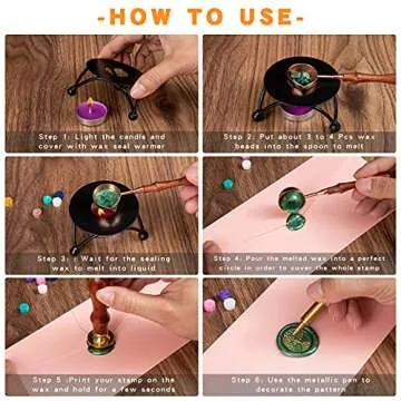 LAECHATAR Wax Seal Warmer with Sealing Wax Spoon for Wax Seal Stamp Wax Seal Melter for Wax Seal Kit