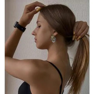 Aprilery Gold Geometric Earrings for Women, Chunky Gold Dangle Earrings Trendy Vintage Statement Earrings Dupes Jewelry for Women (Large - Gold and Silver, 30MM)