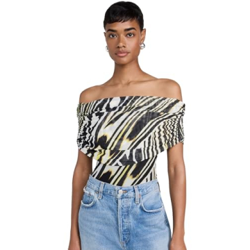 AFRM Women's Divya Bodysuit Thong - Stylish Zebra Print