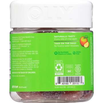 OLLY Metabolism Gummy Rings, Apple Cider Vinegar, Vitamin B12, Chromium, Energy and Digestive Health, Chewable Supplement, Apple Flavor - 30 Count