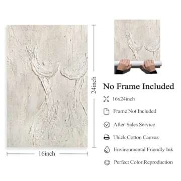 AISSPINGET Abstract Wall Art Painting 16x24inch Canvas, Vibrant Colors, Frameless Poster, Kitchen Ba...