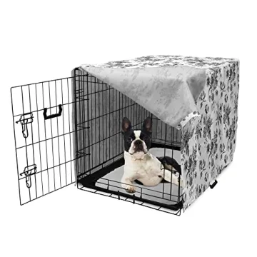 Stylish Black and White Dog Crate Cover for Pet Lovers