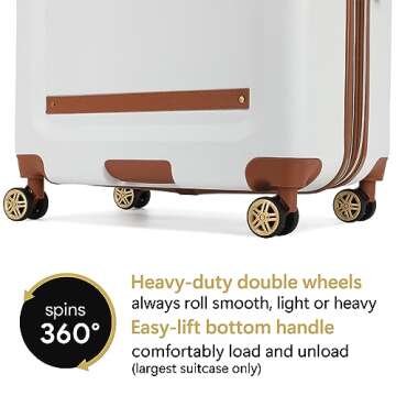 19V69 ITALIA Vintage Expandable Luggage Set in White