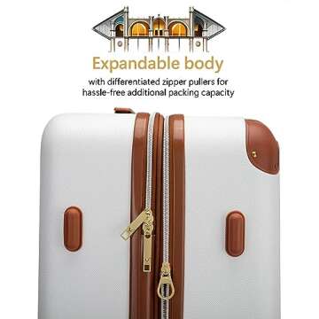 19V69 ITALIA Vintage Expandable Luggage Set in White