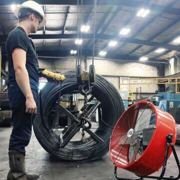 Maxx Air 24" Industrial Fan Heavy Duty - Rugged Drum Fan for Workshop - Powerful Industrial Air Circ...