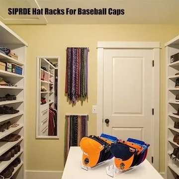 SIPRDE Hat Stand for Baseball Caps Display and Organizer - 2 Pack, No Install Acrylic Hat Holder for 14 Baseball Caps for Bedroom, Closet, Dresser(Clear)