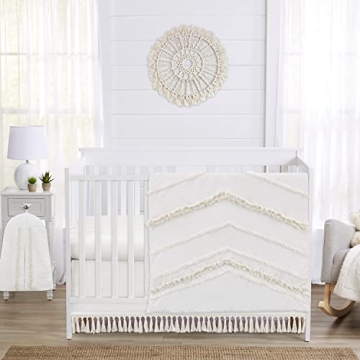 Sweet Jojo Designs Ivory Gender Neutral Boho Bohemian Baby Girl Boy Nursery Crib Bedding Set - 4pc -...