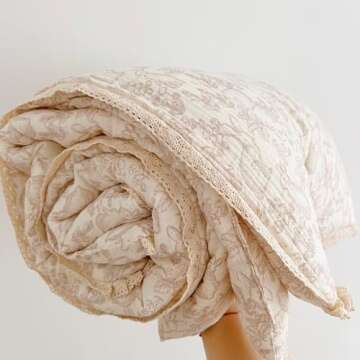 BuLuTu Cotton Muslin Baby Blanket and Quilt - Lightweight Soft Comforter for Girls and Boys, All Sea...