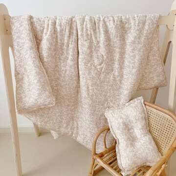 BuLuTu Cotton Muslin Baby Blanket and Quilt - Lightweight Soft Comforter for Girls and Boys, All Seasons, Forest Pattern, 59"x47