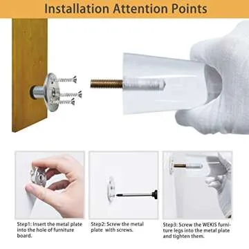 WEKIS Acrylic Furniture Legs 4 Inch Set of 4, Modern Clear Crystal Heavy Duty Furniture Replacement Legs for Sofa, Bench, Couch, Cabinet, TV Stand, Chair, Dresser