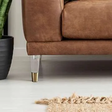 WEKIS Acrylic Furniture Legs 4 Inch Set of 4, Modern Clear Crystal Heavy Duty Furniture Replacement Legs for Sofa, Bench, Couch, Cabinet, TV Stand, Chair, Dresser