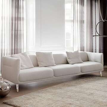 WEKIS Acrylic Furniture Legs 4 Inch Set of 4, Modern Clear Crystal Heavy Duty Furniture Replacement Legs for Sofa, Bench, Couch, Cabinet, TV Stand, Chair, Dresser