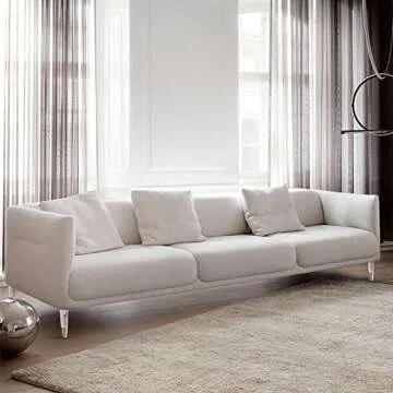 WEKIS Acrylic Furniture Legs 4 Inch Set of 4, Modern Clear Crystal Heavy Duty Furniture Replacement Legs for Sofa, Bench, Couch, Cabinet, TV Stand, Chair, Dresser