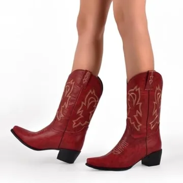 Stylish Yolkomo Red Cowboy Boots for Women - Comfortable Value