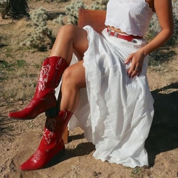 Stylish Yolkomo Red Cowboy Boots for Women - Comfortable Value