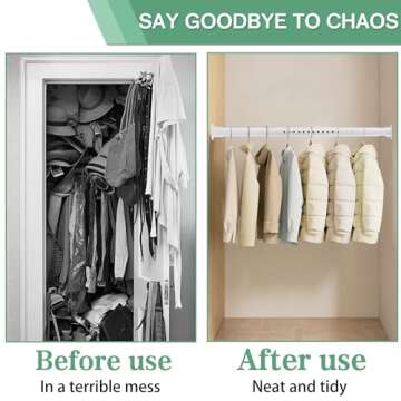 Closet Rods for Hanging Clothes Adjustable Heavy Duty