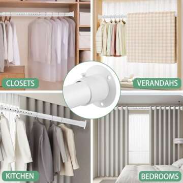 Closet Rods for Hanging Clothes Adjustable Heavy Duty