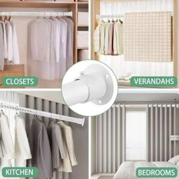 Closet Rods for Hanging Clothes Adjustable Heavy Duty
