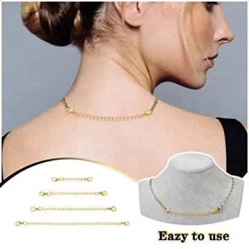 Tiparts 8 pcs Necklace Extender Set in Gold Silver