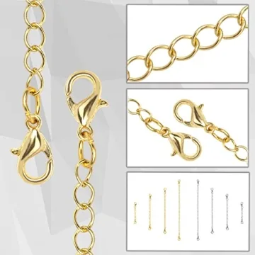 Tiparts 8 pcs Necklace Extender Set in Gold Silver