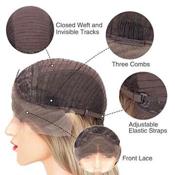 DBOWIN QUEEN HAIR Long Grey Body Wavy Lace Front Wigs for Women Thick Soft Heat Resistant Gray Ombre Synthetic Wig Fiber Hair for Everyday life(24inch, Omber Grey)