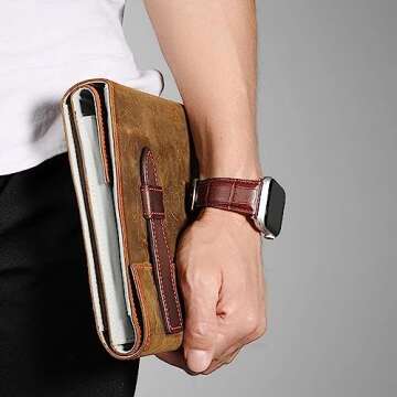 FAGWIG Genuine Leather Strap Compatible With Apple Watch Band 38mm 40mm 41mm 42mm 44mm 45mm 49mm Women Men, Crocodile Embossed Bands Wristbands Replacement for iWatch Series 8 7 6 SE 5 4 3 2 1 Ultra