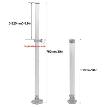 Fold Up Adjustable Telescopic Height,Rv Table Top,Computer Monitor Stands,510?760Mm Height Adjustable Table Leg Lifting Telescopic Folding Support for Rv Boat Yacht