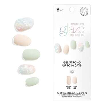 Dashing Diva Glaze Nail Strips - Emerald Marble | Works with Any LED Nail Lamp | Long Lasting, Chip ...