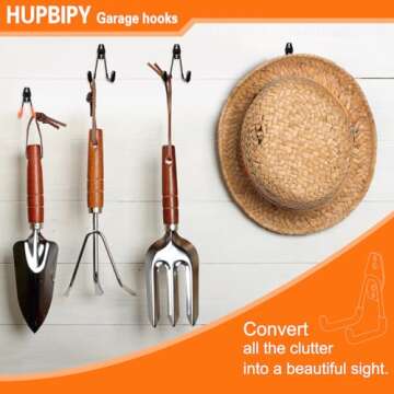 HUPBIPY Heavy Duty Garage Utility Hooks for Storage Solutions