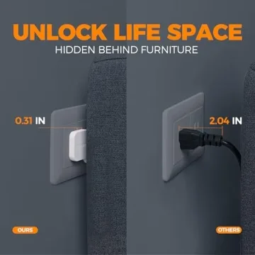 TESSAN 5 FT Ultra Thin Flat Extension Cord with USB Ports