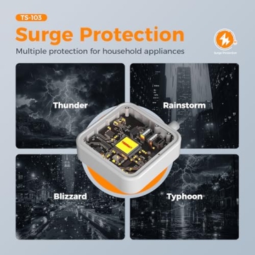 TESSAN 5 FT Ultra Thin Flat Extension Cord with USB Ports