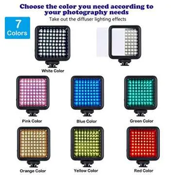 Suptig 2500mAh LED Video Light 3 Cold Shoe, Rechargeable Soft Light Panel, Portable Photography Ligh...