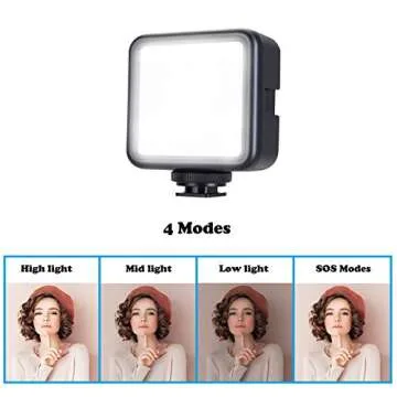 Suptig 2500mAh LED Video Light 3 Cold Shoe, Rechargeable Soft Light Panel, Portable Photography Lighting for Gopro DJI OSMO Sony DSLR Canon Nikon Camera Vlogging