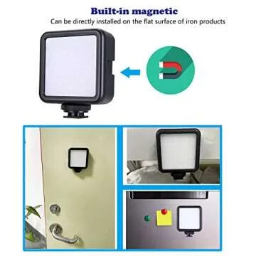 Suptig 2500mAh LED Video Light 3 Cold Shoe, Rechargeable Soft Light Panel, Portable Photography Lighting for Gopro DJI OSMO Sony DSLR Canon Nikon Camera Vlogging